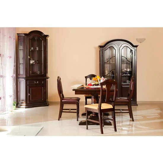 Masă sufragerie extensibilă Mara din lemn masiv fag, panel și MDF, furniruită cu furnir de nuc, 2.00–2.80 m picture - 4