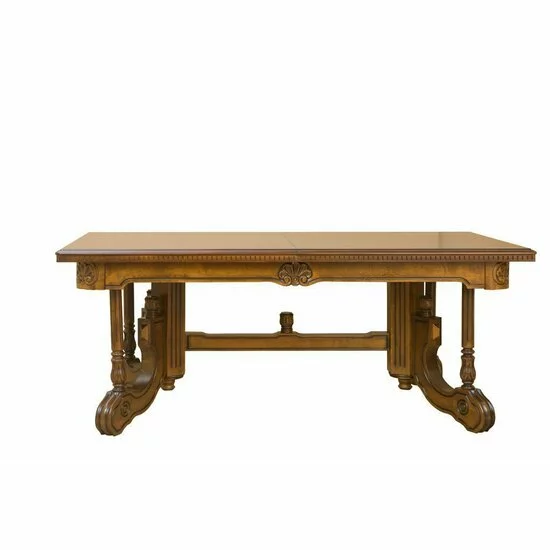 Masă sufragerie extensibilă Sonia din lemn masiv fag, panel și MDF, furniruită cu furnir de nuc, 200/276x100x80 cm picture - 2