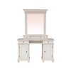 Masă de toaletă Floris, design clasic, lemn masiv și MDF, 134x50x78 cm, crem patinat picture - 1