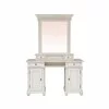 Masă de toaletă Floris, design clasic, lemn masiv și MDF, 134x50x78 cm, crem patinat picture - 1