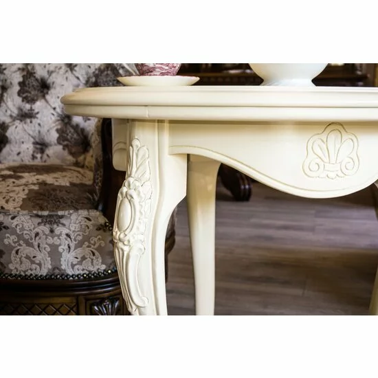 Măsuță cafea Astoria, rotundă, lemn masiv, 60x64 cm, alb picture - 2