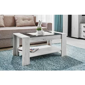 Măsuță Cafea Oscar, Cu Blat MDF, PAL Melaminat, 50x90x44.5 cm, Alb Samoa