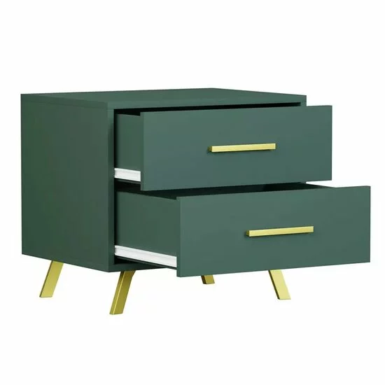 Noptieră Bali 2, 2 sertare, design modern, PAL melaminat, 54x41x48 cm, verde picture - 2