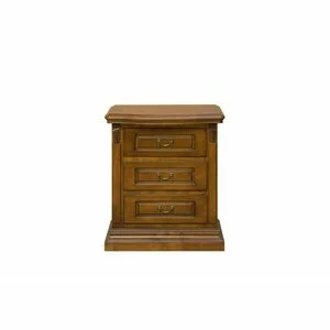 Noptieră Diana cu sertare, depozitare la îndemână, masiv fag + panel + MDF furniruit nuc, 60x42x68 h cm, finisaj la alegere