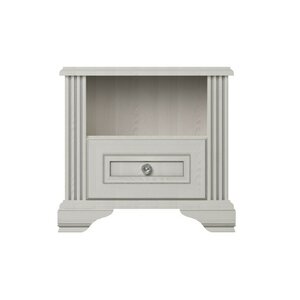 Noptiera White 1S Cu 1 sertar: 57,5x53x39 cm  Frasin alb/ Pin