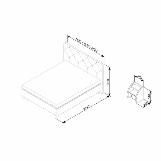 Pat Cristal cu sistem rabatabil și confort ridicat, stofă, 180x200 cm, bej picture - 3