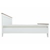 Pat Kalio, cu tăblie decorată și picioare înalte, PAL/Lemn, 160x200 cm, Alb picture - 3