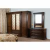 Set dormitor Sonia II, design sculptat manual + funcționalitate ridicată, lemn masiv fag + MDF furniruit, dimensiuni variabile, nuc picture - 3