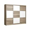 Dulap Cordoba cu usi glisante din PAL, 2,50x0,61x2,15 m, canion si alb picture - 1