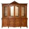 Vitrină 4 uși Principesa, detalii ornamentale sculptate, lemn masiv paltin + MDF furniruit, 224x44x158 cm, nuc picture - 1