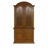 Vitrină Mara cu 2 uși din lemn masiv fag, panel și MDF, furniruită cu furnir de nuc, 122x54x140 cm picture - 2