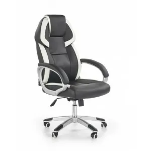 Scaun Barton, alb-negru 64x68x115 cm cu mecanism TILT