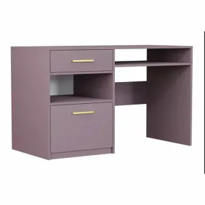 Birou Bali 2, design compact, blat rezistent, PAL melaminat, 125x82x58 cm, roz