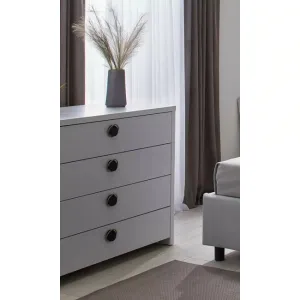 Comodă Cristal, design modern cu sertare multiple, PAL melaminat, 110x50x90 cm, alb