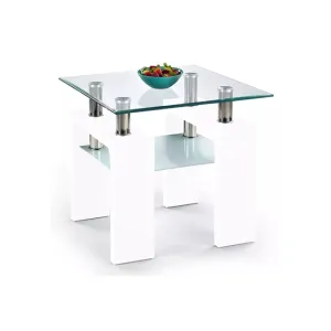 Măsuță cafea Diana H pătrată, structură stabilă, PAL melaminat, 60x60x55 cm, alb