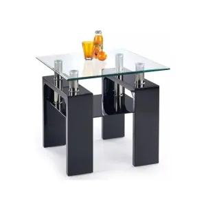 Măsuță cafea Diana H pătrată, structură stabilă, PAL melaminat, 60x60x55 cm, negru