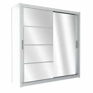 Dulap Brandon cu usi glisante si oglinda din PAL, 1,50x0,61x2,15 m, alb