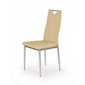 Scaun K202, tapițat premium și spătar curbat, material textil, 44x59x97 cm, bej