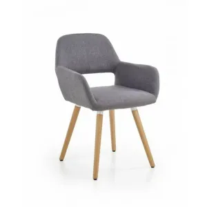 Scaun K283, design compact și șezut moale, material textil, 56x56x80 cm, gri