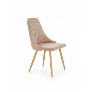 Scaun K285, spătar ergonomic și tapițerie moale, material textil, 56x49x85 cm, bej