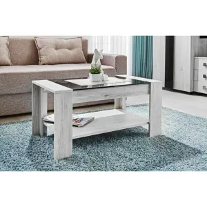 Măsuță Cafea Oscar, alb samoa 50x90x44.5 cm, cu blat MDF, PAL Melaminat