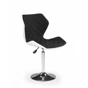 Scaun copii Matrix 2, reglabil pe înălțime, piele ecologică, 48x53x92-104 cm, alb/negru