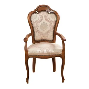 Scaun Diana cu brațe 48x59x108 cm din lemn masiv cu tapițerie, stil clasic