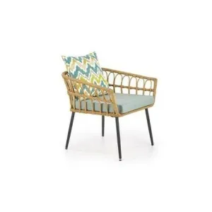 Scaun Gardena 1S, rattan sintetic și cadru metalic, 70x58x71 cm, natur