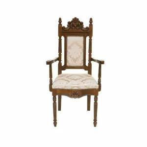 Scaun Sonia cu brațe 46x48x100 cm din lemn masiv și tapițerie confortabilă