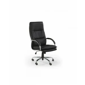 Scaun Stanley, mecanism TILT, piele ecologică de calitate, 59x71x108-115 cm, negru