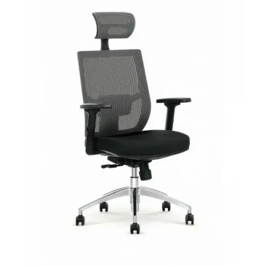 Scaun ergonomic Admiral negru/gri cu funcție MULTIBLOCK și tetieră reglabilă picture - 2