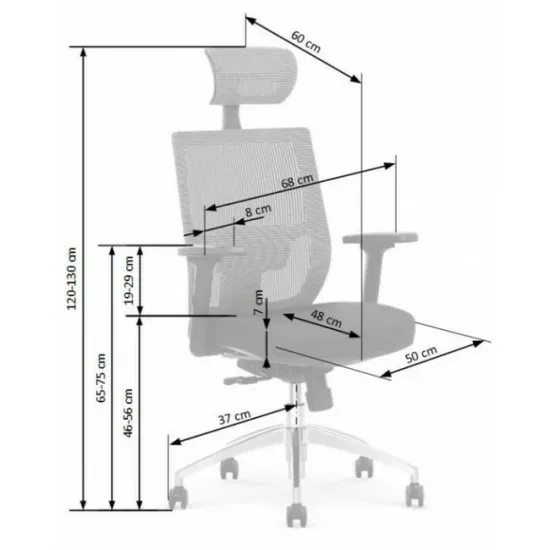 Scaun ergonomic Admiral negru/gri cu funcție MULTIBLOCK și tetieră reglabilă picture - 4