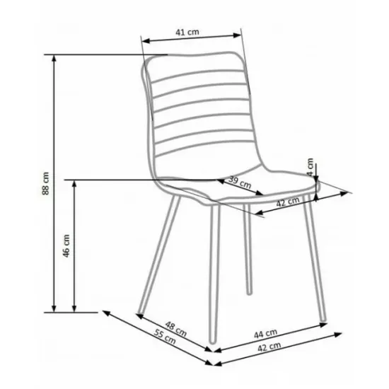 Scaun K251, design modern și șezut ergonomic, material textil, 42x39x88 cm, gri picture - 4