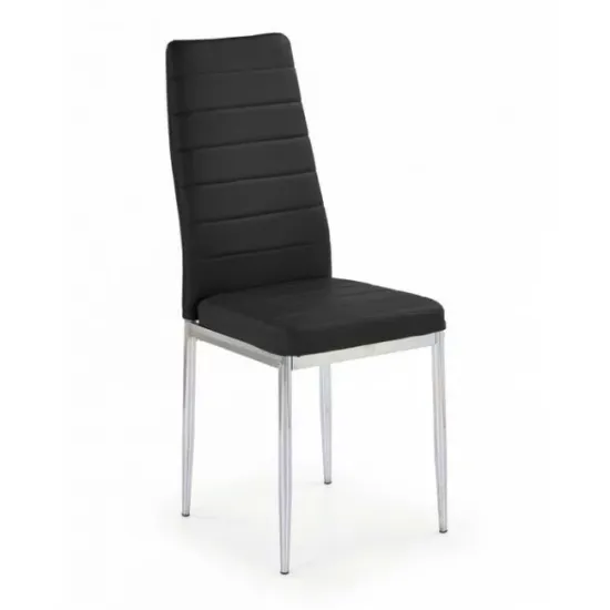 Scaun K70C, cadru cromat și șezut moale, oțel cromat și piele ecologică, 43x49x97 cm, negru picture - 2