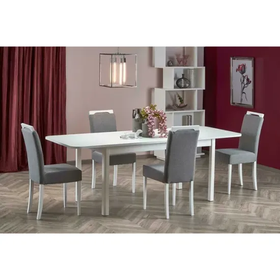 Masă Florian extensibilă, design modern, blat MDF, structură PAL laminat, 160-228x90x78 cm, alb picture - 2