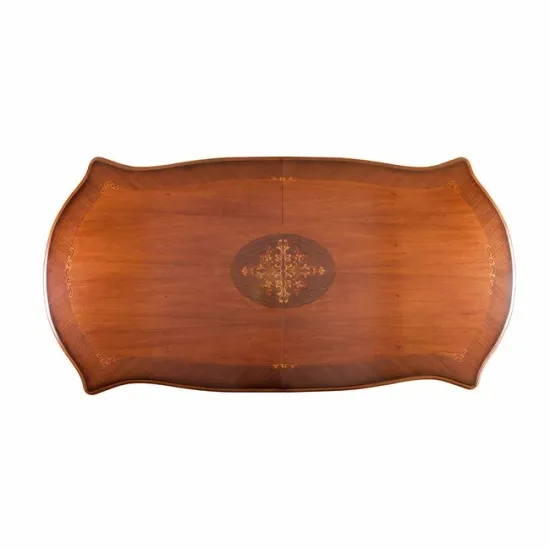 Masă sufragerie extensibilă Milly din lemn masiv fag, panel și MDF, furniruită cu furnir de nuc, 2.30–3.07 m picture - 3