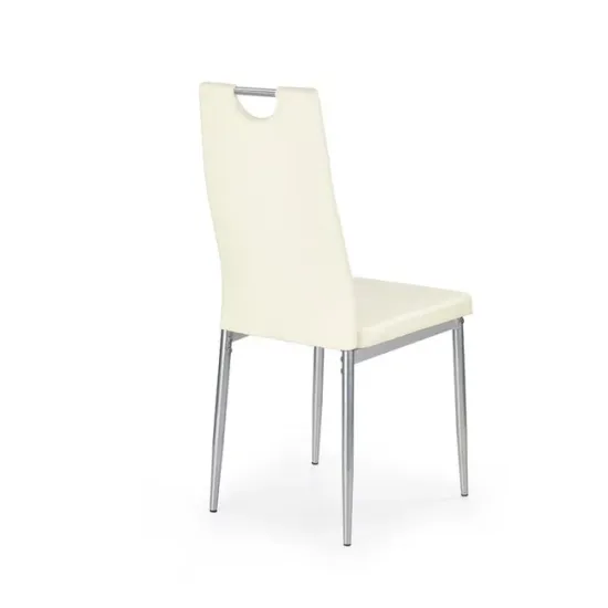 Scaun K202, cu piele ecologică și structură metalică, 44x59x97 cm, alb picture - 2