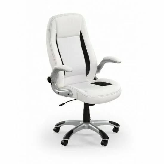 Scaun Saturn, mecanism TILT, piele ecologică perforată, 65x70x122-132 cm, alb picture - 3