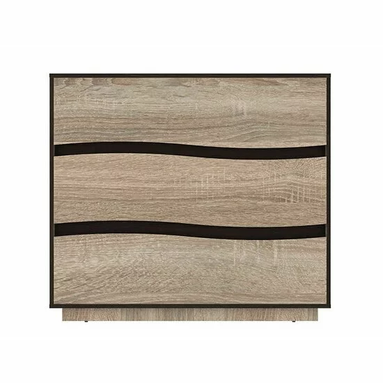 Set Dormitor Geneva, Cu Pat 160x200, Dulap 3 Uși, Comodă Și Noptiere, PAL Laminat, Sonoma Trufă/Wenge Magia picture - 8