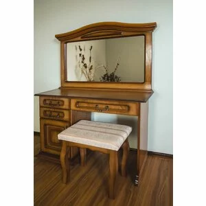 Set măsuță toaletă cu oglindă P43, stil antichizat, lemn masiv, 106x43x76 cm