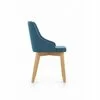 Scaun Toledo, tapițerie confortabilă, stofă + cadru metalic, 51x55x82 cm, albastru / stejar picture - 3