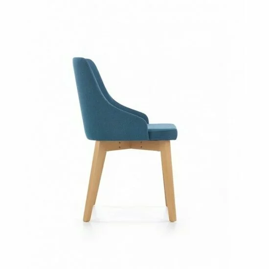 Scaun Toledo, tapițerie confortabilă, stofă + cadru metalic, 51x55x82 cm, albastru / stejar picture - 3