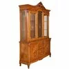 Vitrină 3 uși Principesa cu spate oglindă, design rafinat, lemn masiv paltin + MDF furniruit, 177x43x158 cm, nuc picture - 2