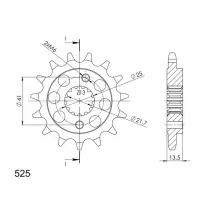 Pinion fata SUPERSPROX CST-296:15 15T, 525