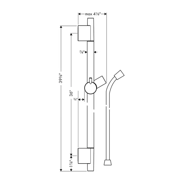 Bara cu furtun de dus Hansgrohe Unica S Puro 90 cm auriu lucios picture - 4