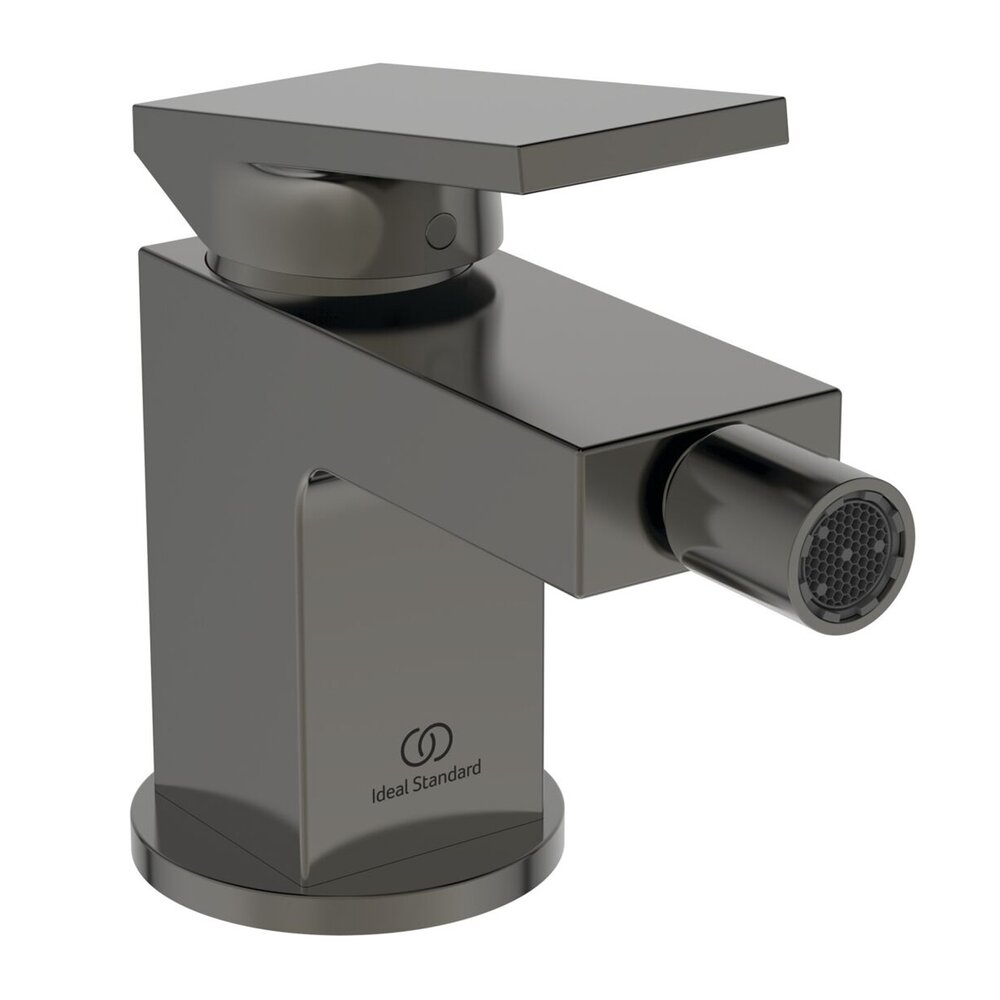 Baterie bideu Ideal Standard Atelier Extra gri Magnetic Grey cu ventil Pop-Up