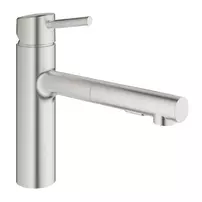 Baterie bucatarie cu dus extractibil Grohe Concetto crom periat Supersteel