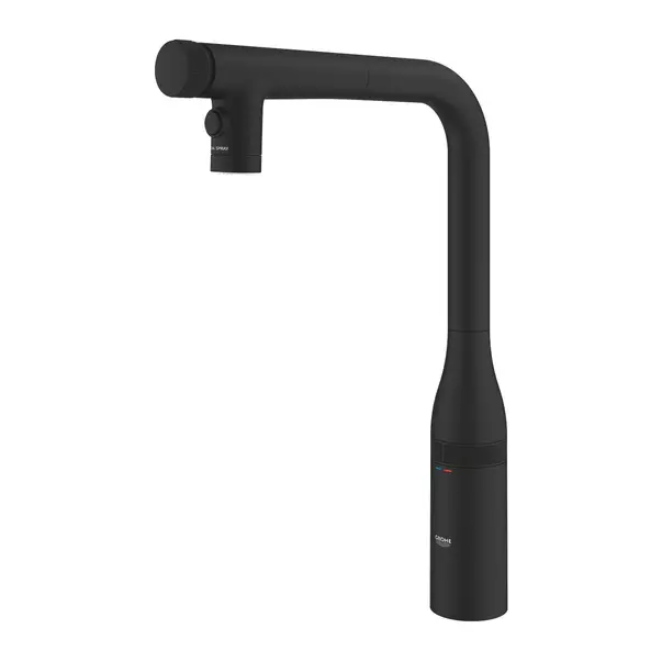 Baterie bucatarie cu dus extractibil Grohe Essence SmartControl 2 tipuri de jet negru mat Phantom Black picture - 2