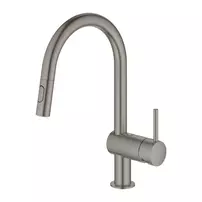 Baterie bucatarie cu dus extractibil Grohe Minta antracit periat Hard Graphite picture - 2