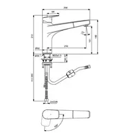 Baterie bucatarie cu dus extractibil Ideal Standard Ceraplan BlueStart cu 1 functie picture - 3